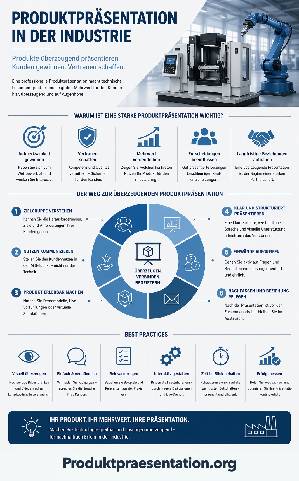 Infografik zur Produktpräsentation in der Industrie