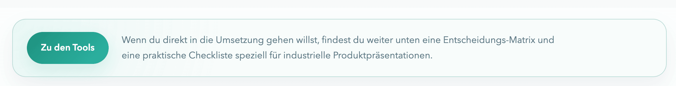 CTA Box mit Link zu Tools und Downloads